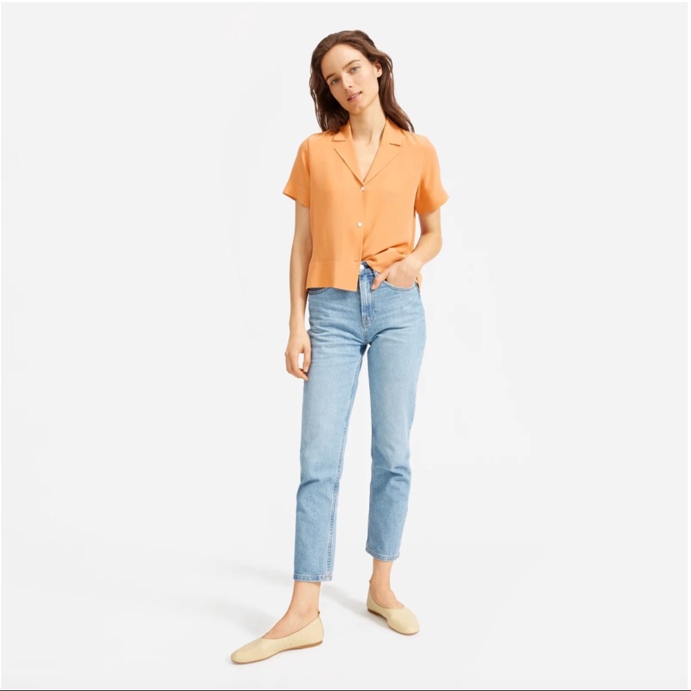 Everlane Clean Silk Short-Sleeve Notch Shirt